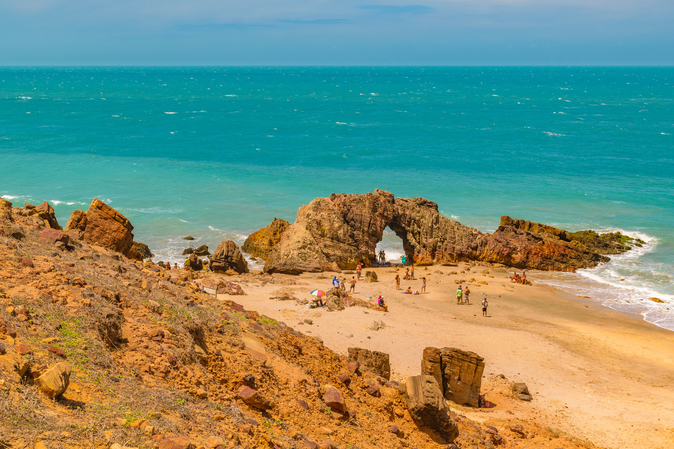 Aerial View Pedra Furada Jericoacoara Brazil